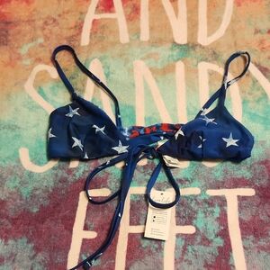 Cuphe Blue star bikini reversible size small NWT